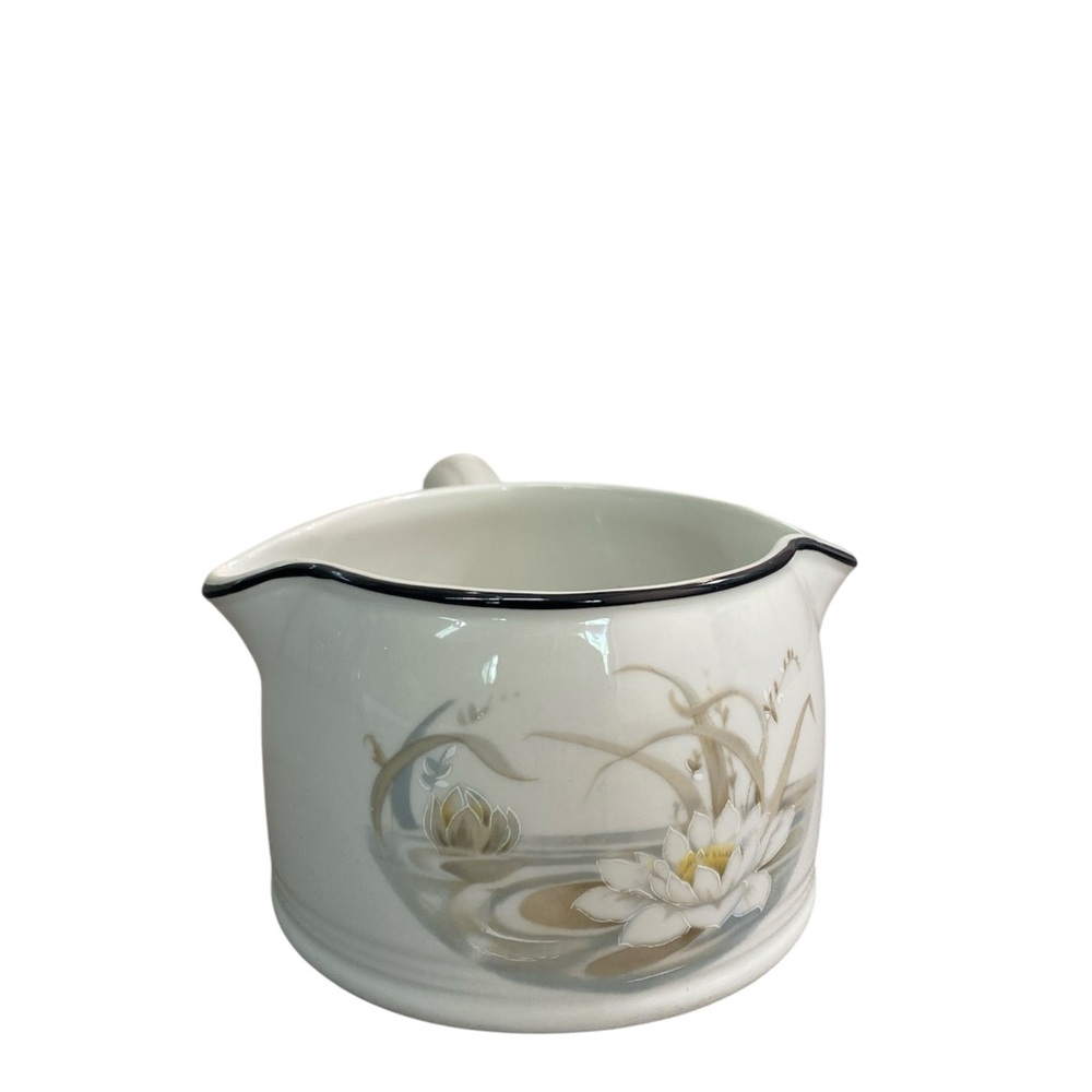 Royal Doulton Cream and Black Floral Sauce Boat.